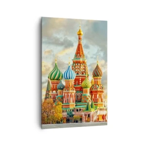 Obraz na płótnie - Kolorowa katedra z charakterystycznymi kopułami - 80x120cm - Nawet Disney by nie wymyślił - Nowoczesna dekoracja ścienna do salonu i sypialni ARTTOR