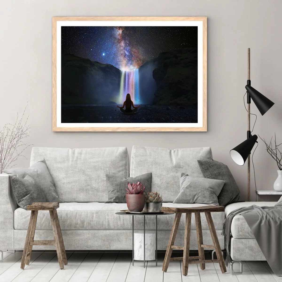 Plakat w ramie jasny dąb - Absolutna harmonia - 100x70 cm