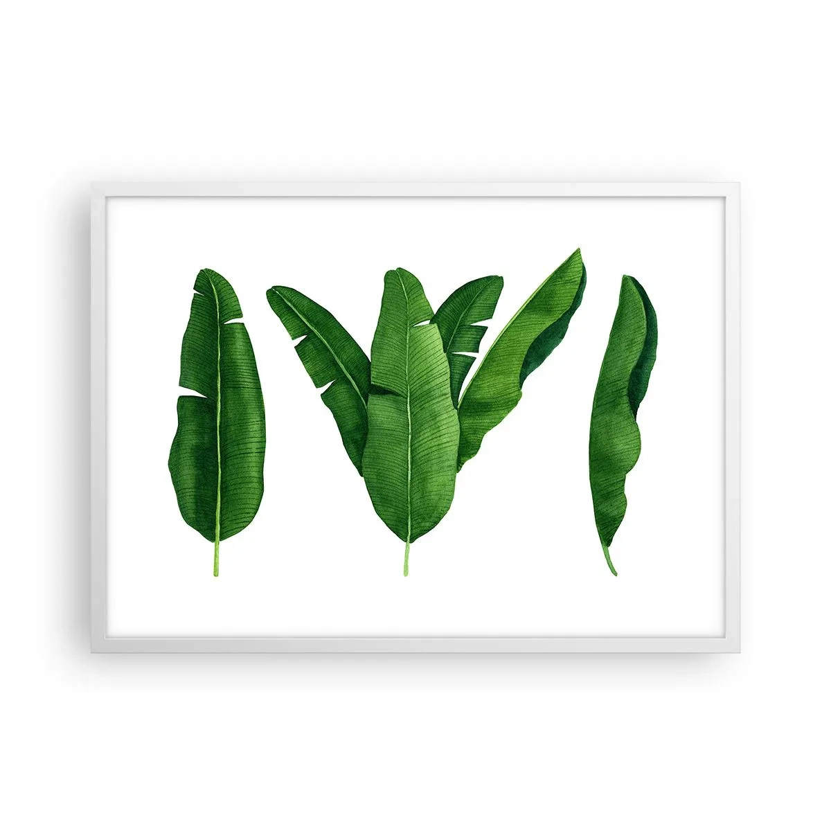 Plakat w białej ramie - Zielona symetria - 70x50 cm