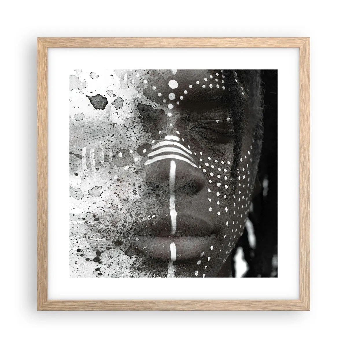 Plakat w ramie jasny dąb - Odkryj pierwotnego ducha - 40x40 cm