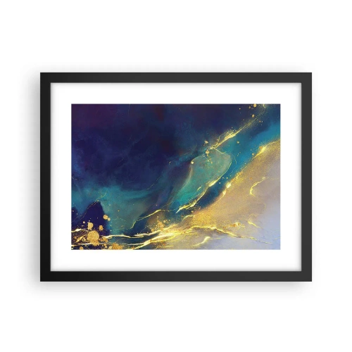 Plakat w czarnej ramie - Złote rozlewisko - 40x30 cm