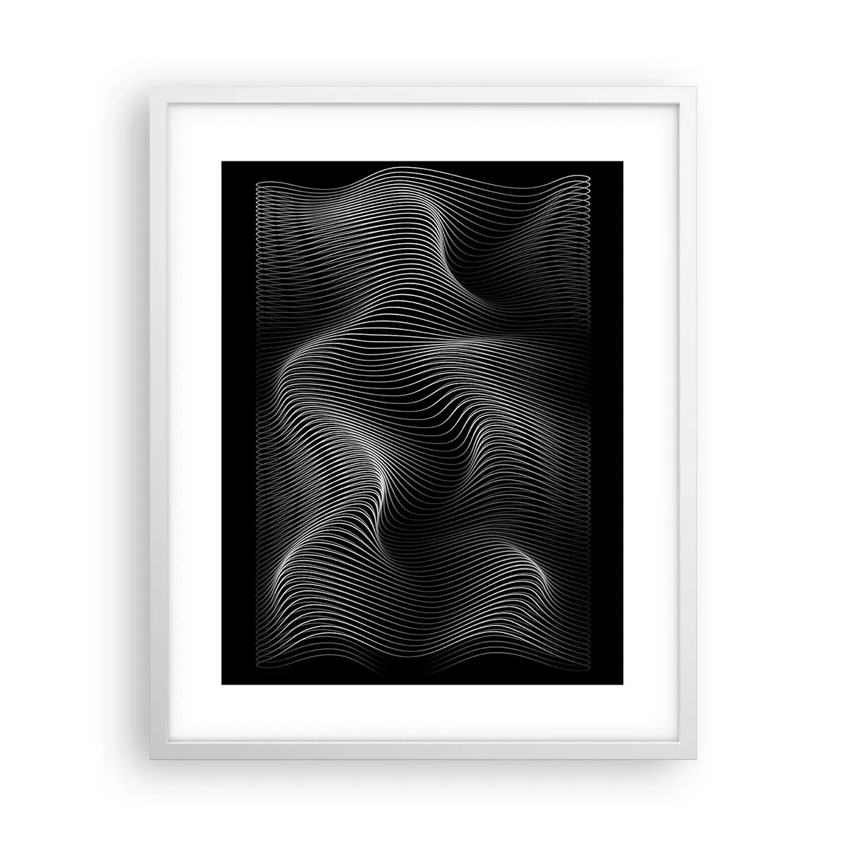 Plakat w białej ramie - Taniec światła w przestrzeni - 40x50 cm