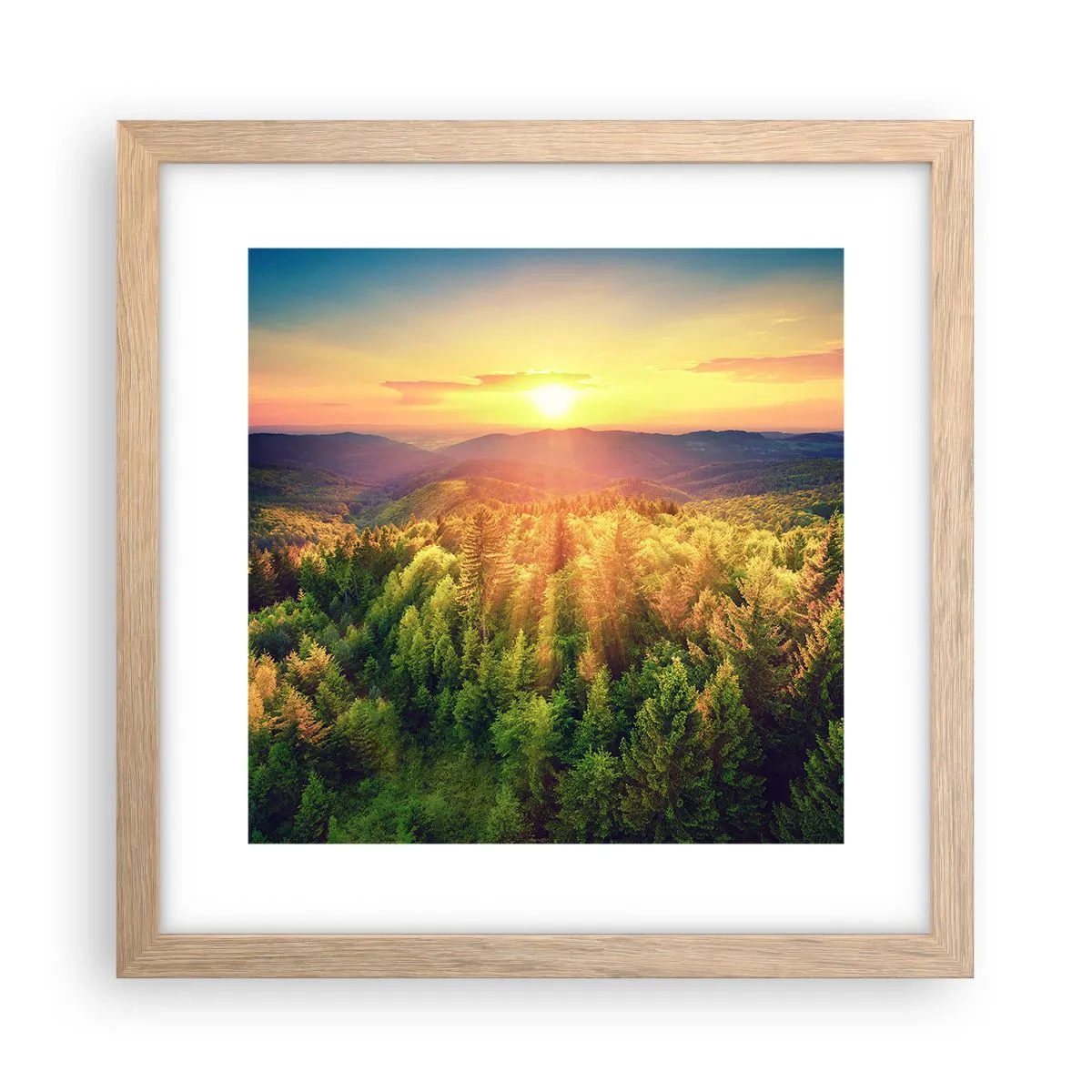 Plakat w ramie jasny dąb - Wierzchołki i szczyty - 30x30 cm