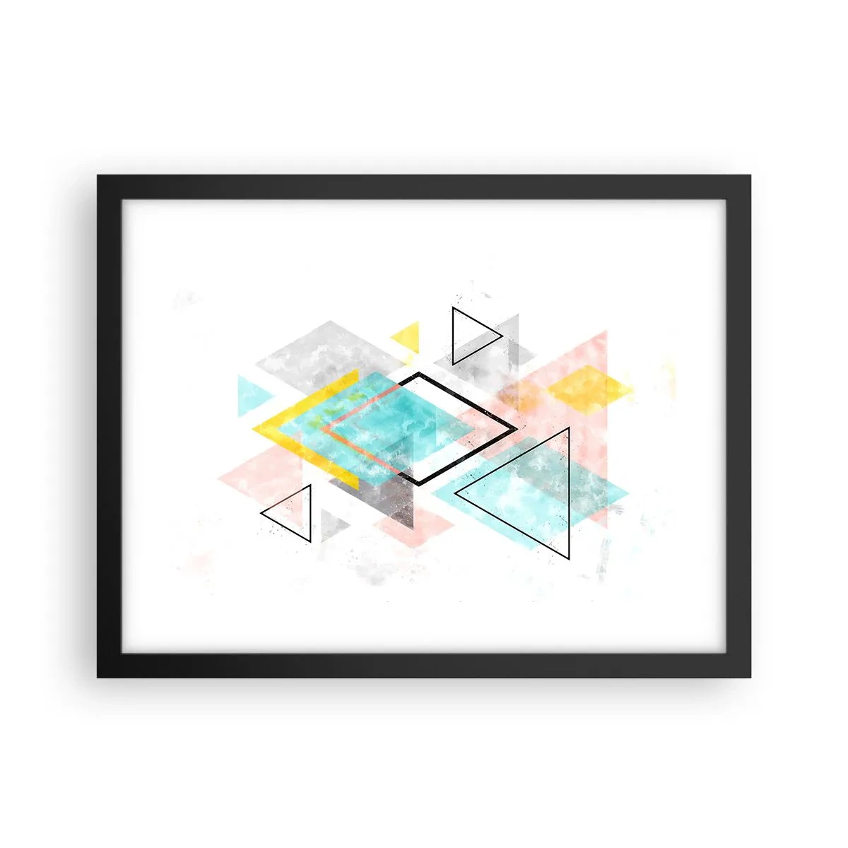 Plakat w czarnej ramie - Igraszka geometryczna - 40x30 cm