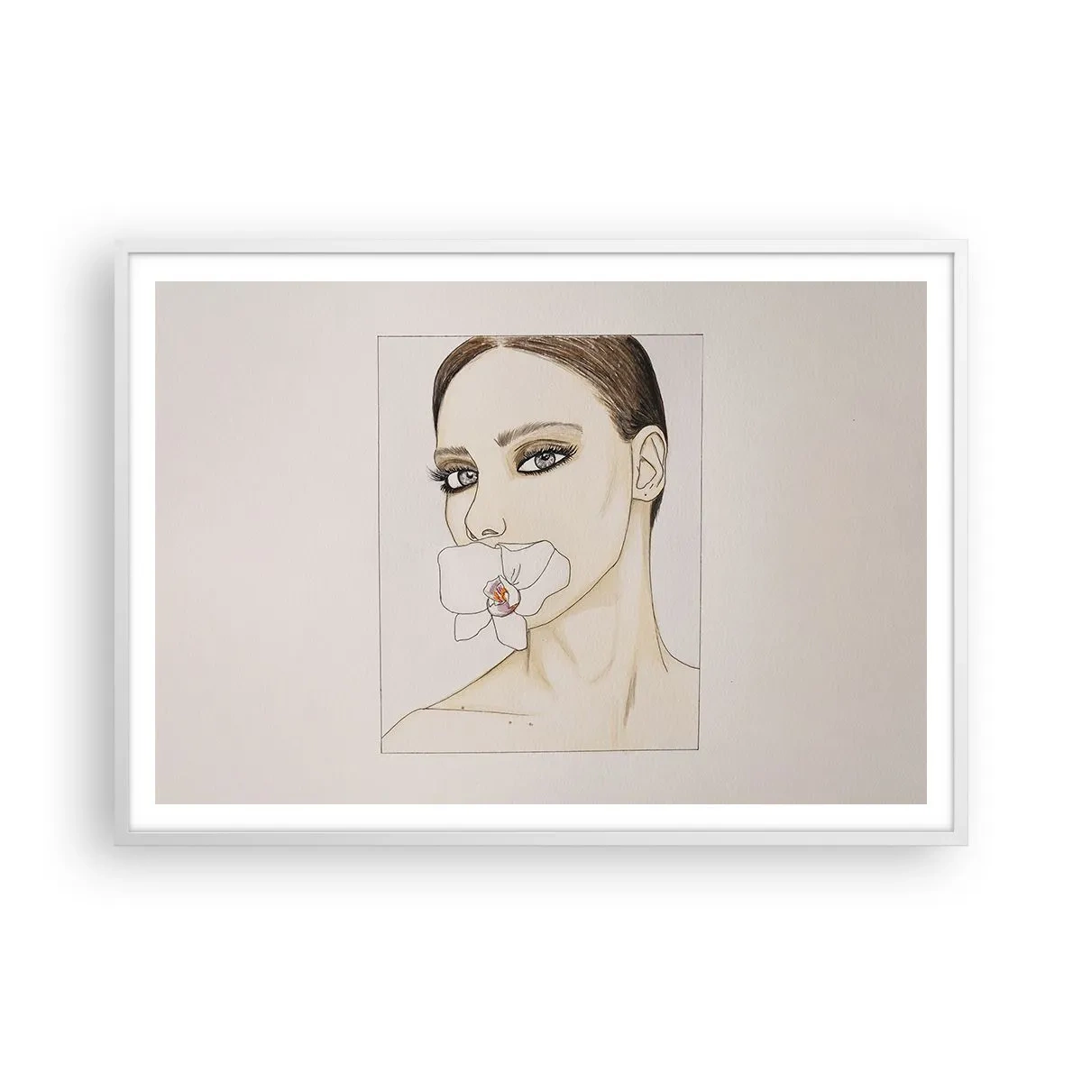 Plakat w białej ramie - Symbol elegancji i piękna - 100x70 cm