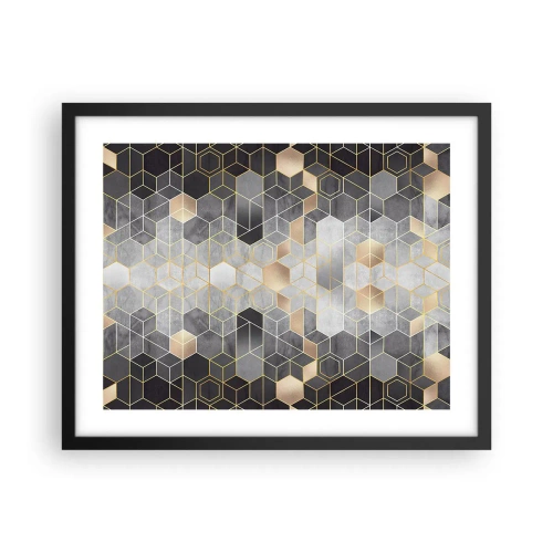 Plakat w czarnej ramie - Diamentowa kompozycja - 50x40 cm