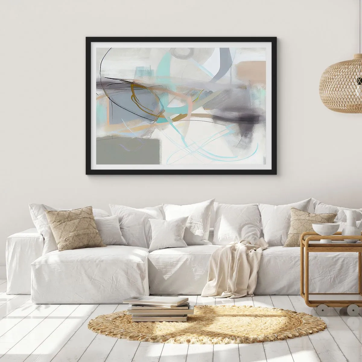 Plakat w czarnej ramie - Abstrakcja zamglona - 40x30 cm