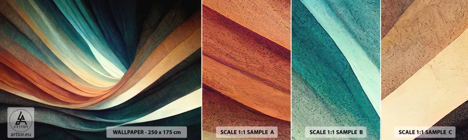 Fototapeta Próbka Samoprzylepna Deluxe Sticker - Utkane z barw - Sztuka, Abstrakcja, Linie - 100x30 cm