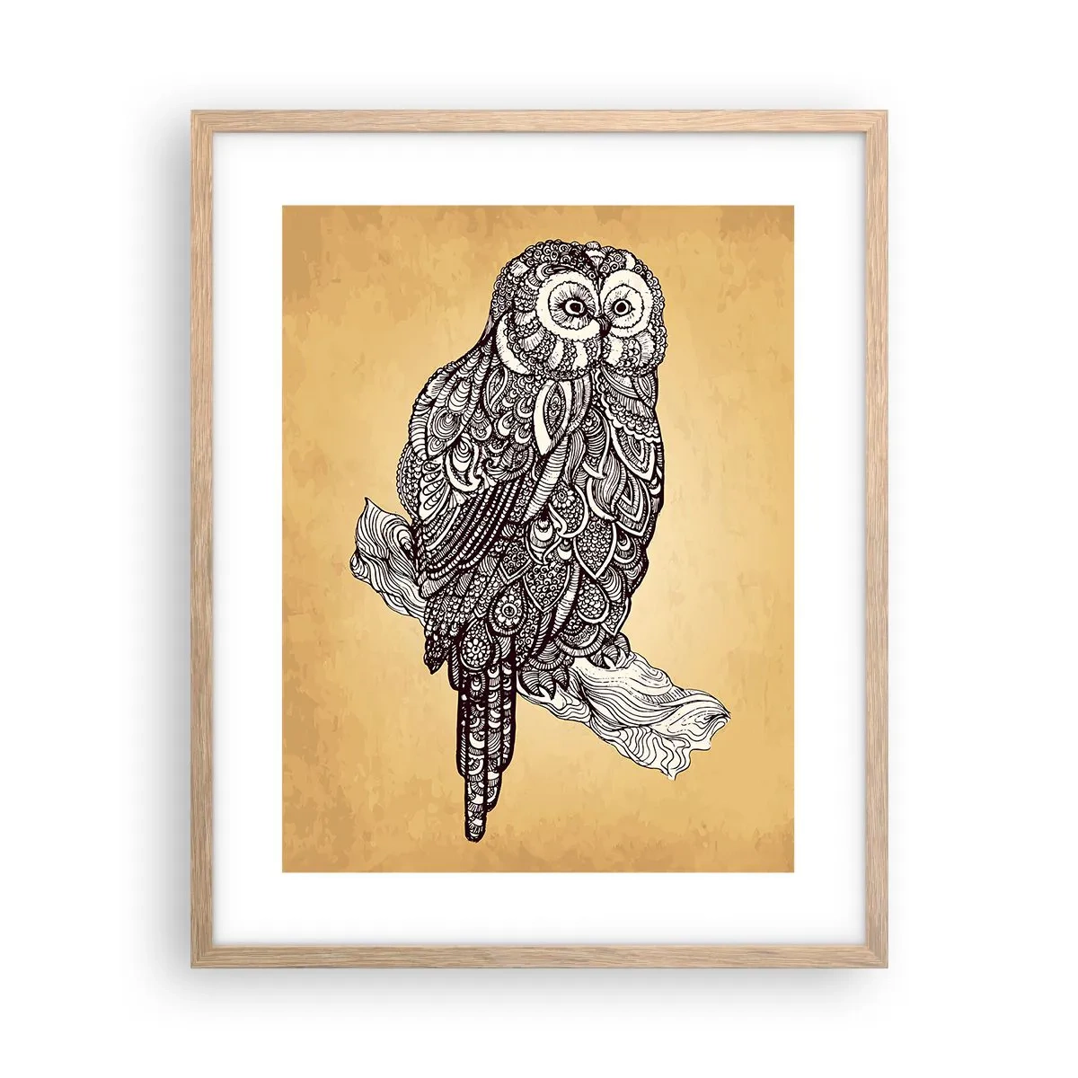 Plakat w ramie jasny dąb - Misterne ornamenty mądrości - 40x50 cm