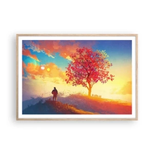 Plakat w ramie jasny dąb - Pielgrzym u celu - 100x70 cm