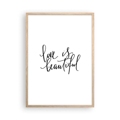 Plakat w ramie jasny dąb - Czytaj i powtarzaj - 50x70 cm