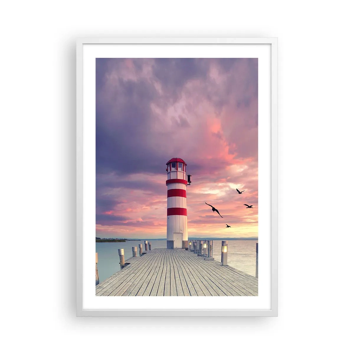 Plakat w białej ramie - Pora do portu - 50x70 cm