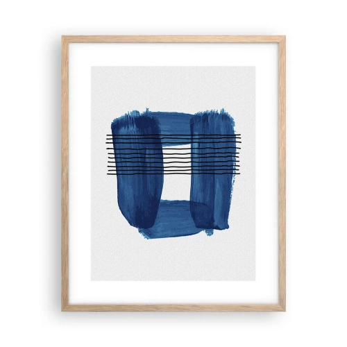 Plakat w ramie jasny dąb - Niebiesko-czarna kompozycja - 40x50 cm