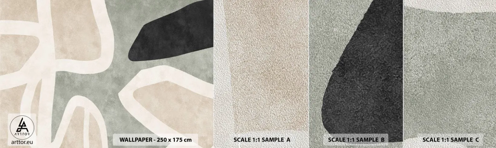 Fototapeta Próbka Premium Sand - Kompozycja z motywem czerni - Abstrakcja, Minimalizm, Sztuka Współczesna - 100x30 cm