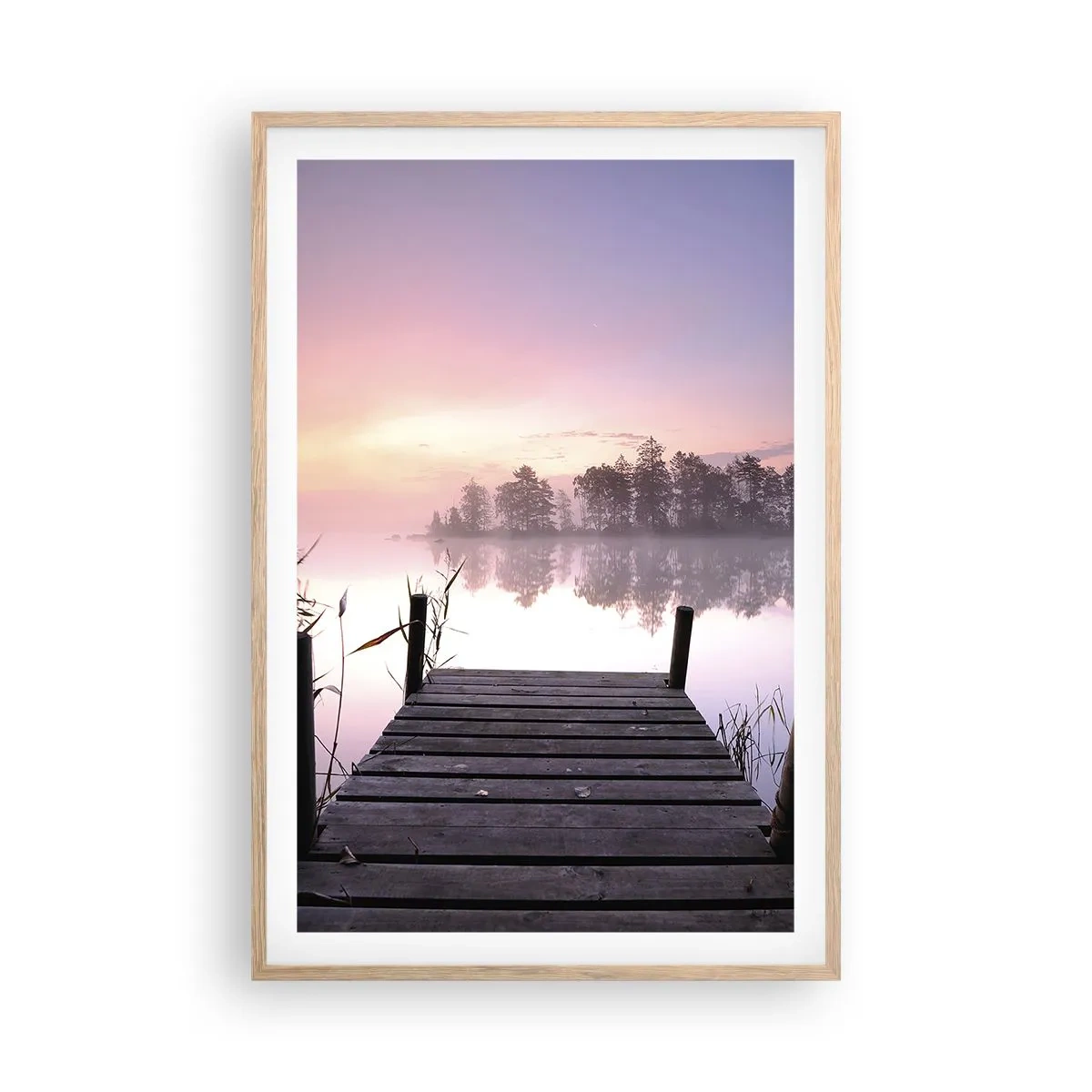 Plakat w ramie jasny dąb - Z liliowej mgły... - 61x91 cm