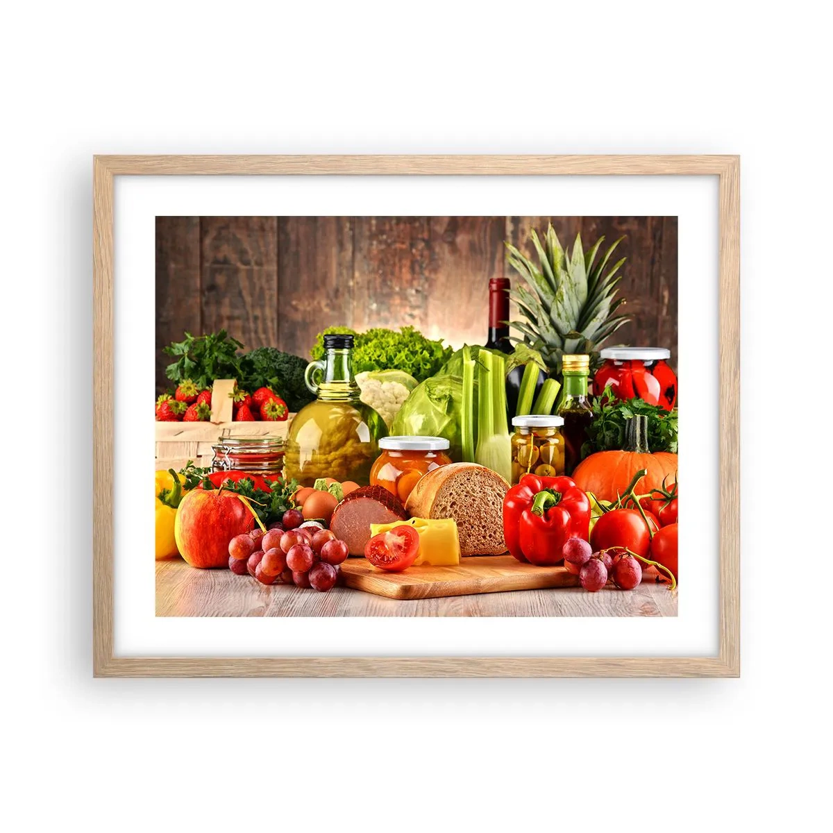 Plakat w ramie jasny dąb - Wędzone, pieczone, marynowane - 50x40 cm