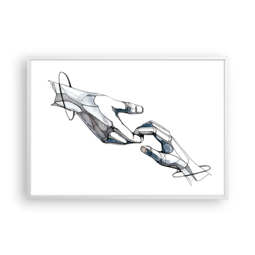 Plakat w białej ramie - Dobry gest - 100x70 cm