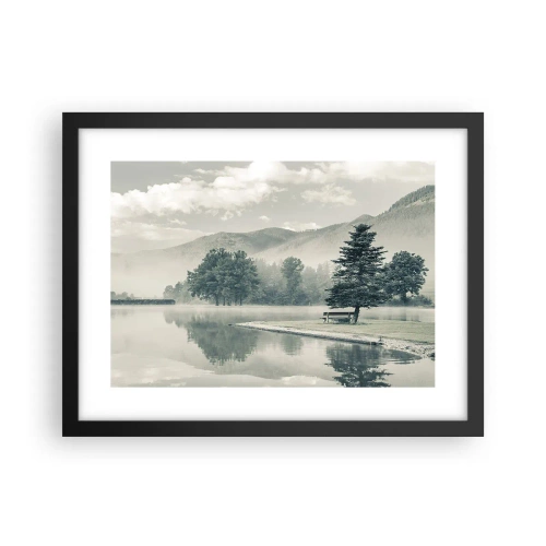 Plakat w czarnej ramie - Jezioro jeszcze śpi - 40x30 cm
