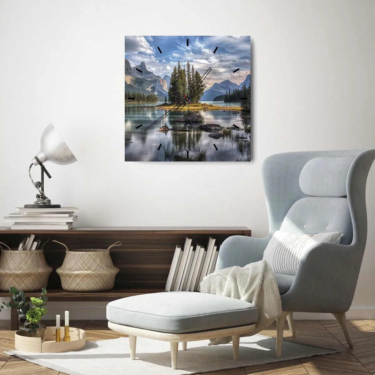 Zegar ścienny - Nad wodą wielką i czystą… - 40x40 cm