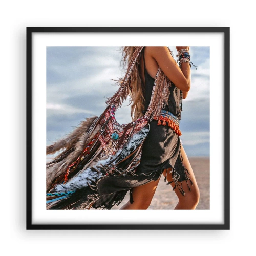 Plakat w czarnej ramie - Dziewczyna szamana - 50x50 cm