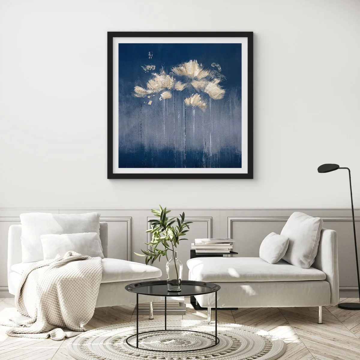 Plakat w czarnej ramie - Jak płatki na wietrze - 30x30 cm