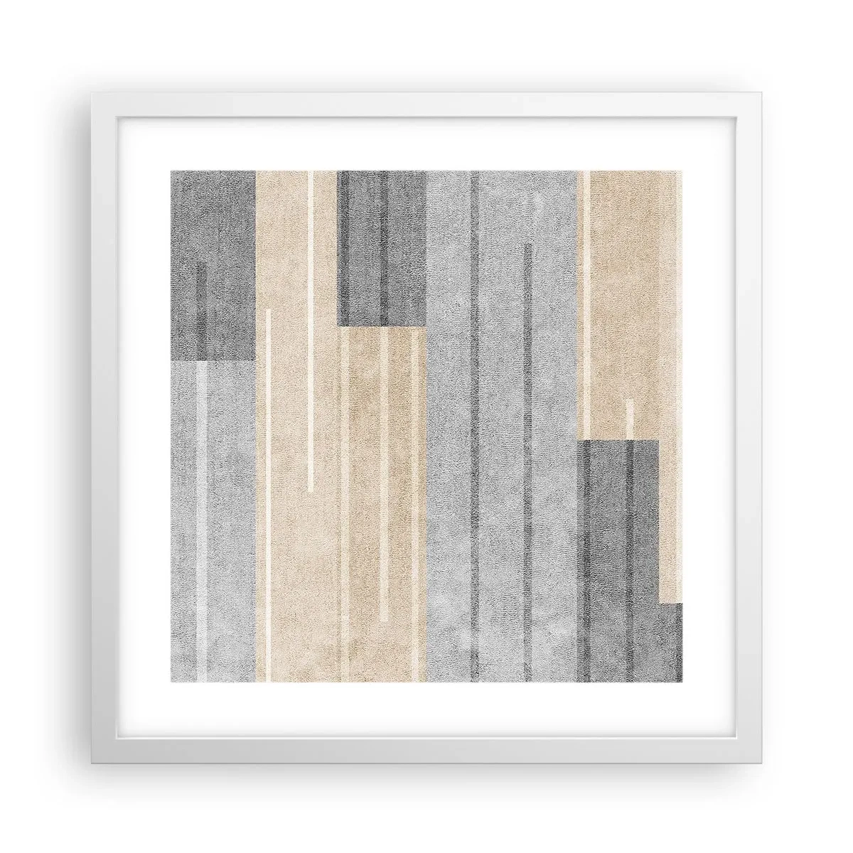 Plakat w białej ramie - Kompozycja: trzymać pion - 40x40 cm