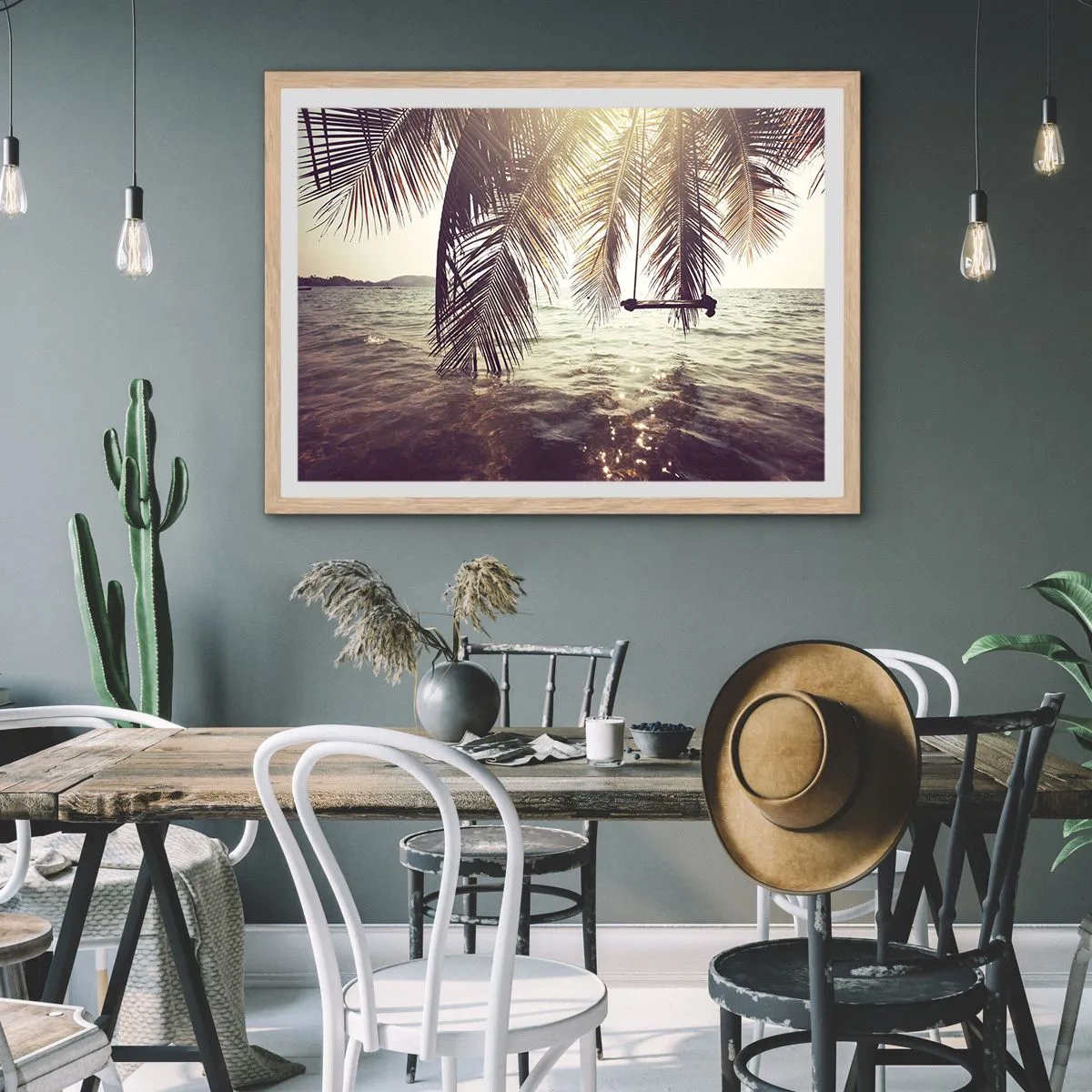 Plakat w ramie jasny dąb - Można bujać w obłokach do woli - 40x30 cm