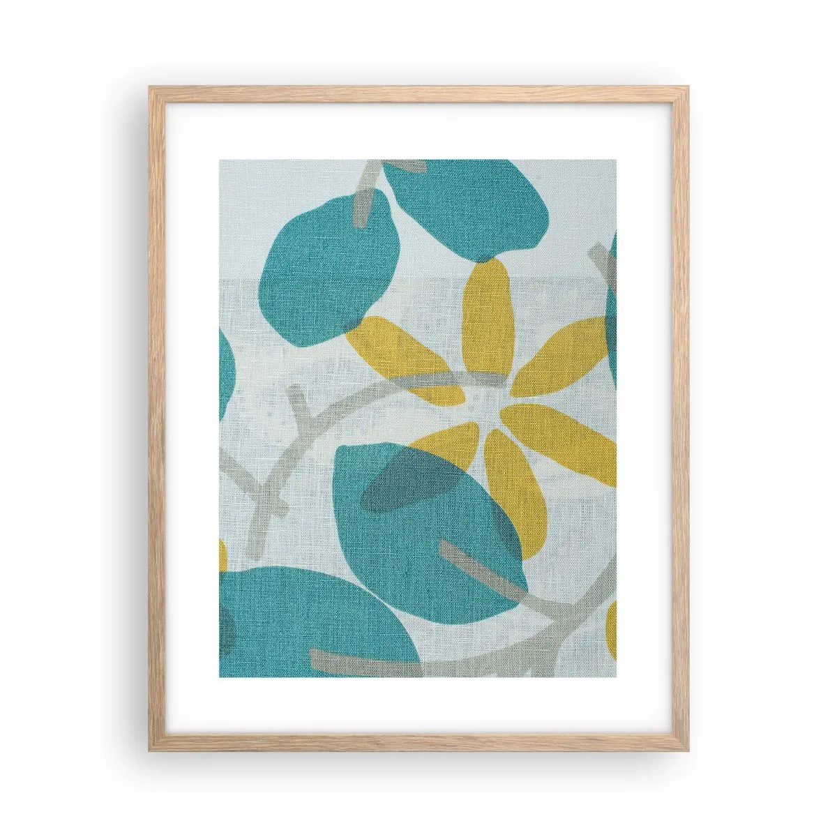 Plakat w ramie jasny dąb - Wśród lazurowych liści - 40x50 cm