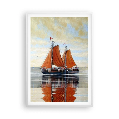 Plakat w białej ramie - Hej, żeglujże, żeglarzu… - 70x100 cm
