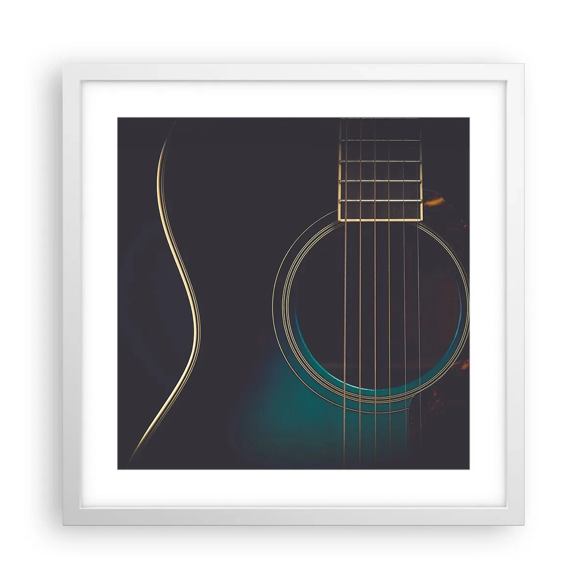 Plakat w białej ramie - Chwila zanim zabrzmi - 40x40 cm