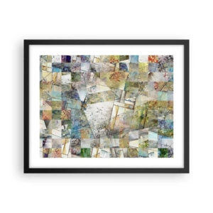 Plakat w czarnej ramie - Geometryczne przetasowanie - 50x40 cm