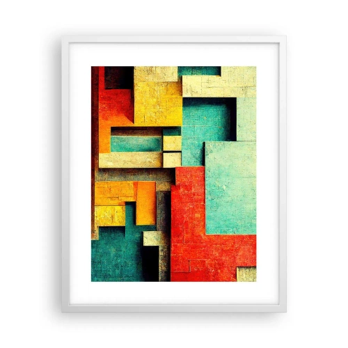 Plakat w białej ramie - Festiwal kątów prostych - 40x50 cm