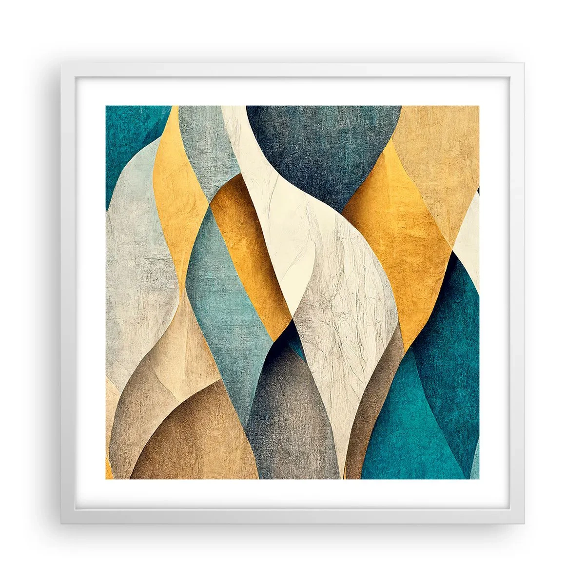 Plakat w białej ramie - Rytm i falowanie - 50x50 cm