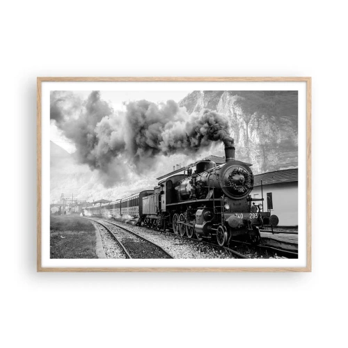Plakat w ramie jasny dąb - Stoi na stacji… - 100x70 cm