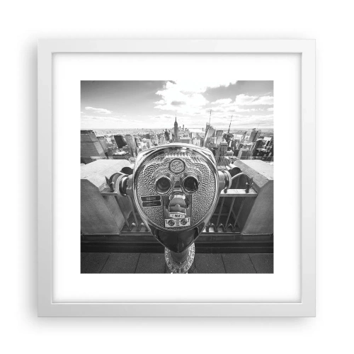 Plakat w białej ramie - Miasto nad miastami - 30x30 cm