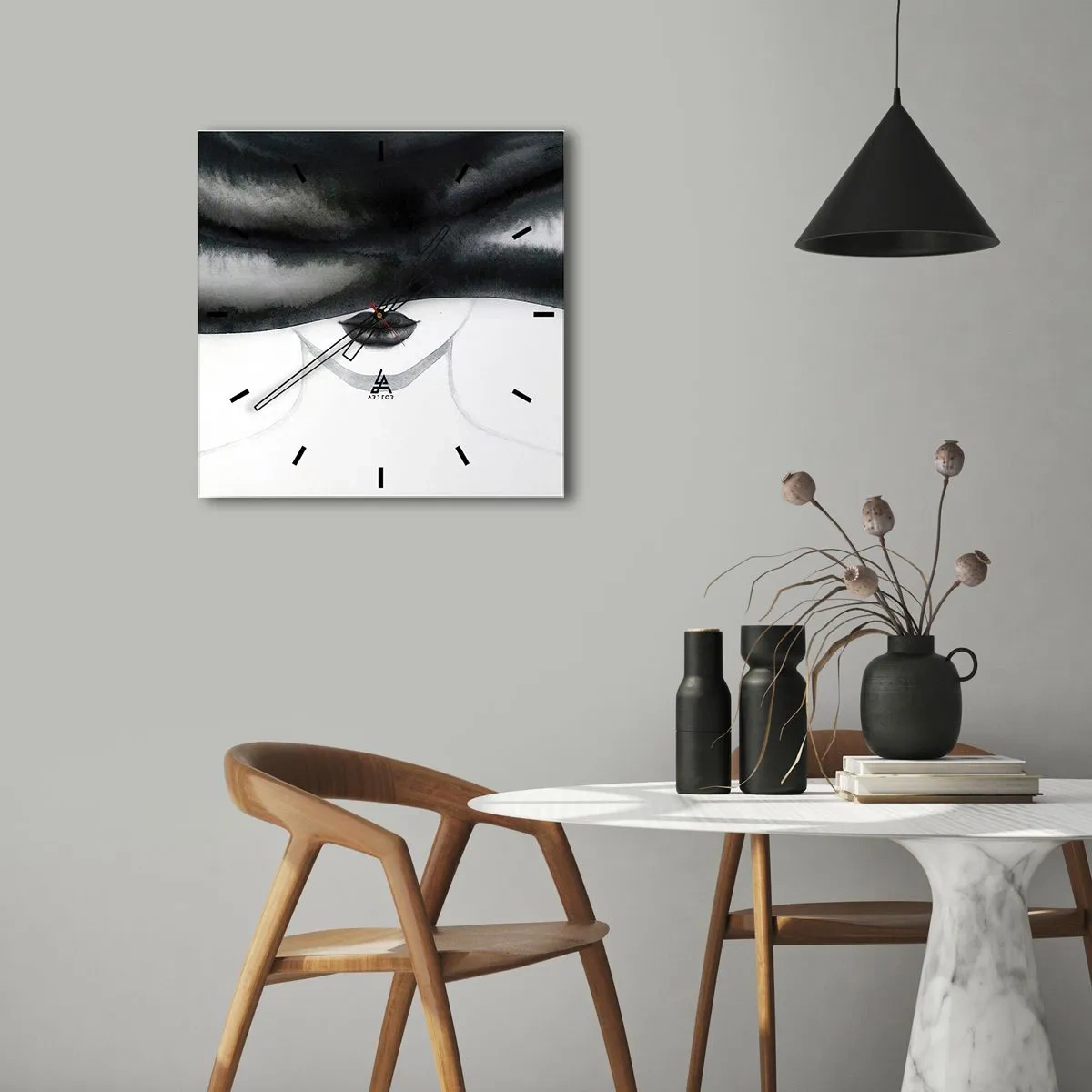 Zegar ścienny - Zmysłowa tajemnica - 40x40 cm