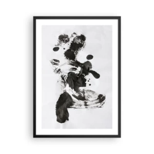 Plakat w czarnej ramie - Czarno-biała abstrakcja w stylu ekspresjonizmu - 50x70cm - W szaleństwie metoda? - Nowoczesna dekoracja ścienna do salonu i sypialni ARTTOR