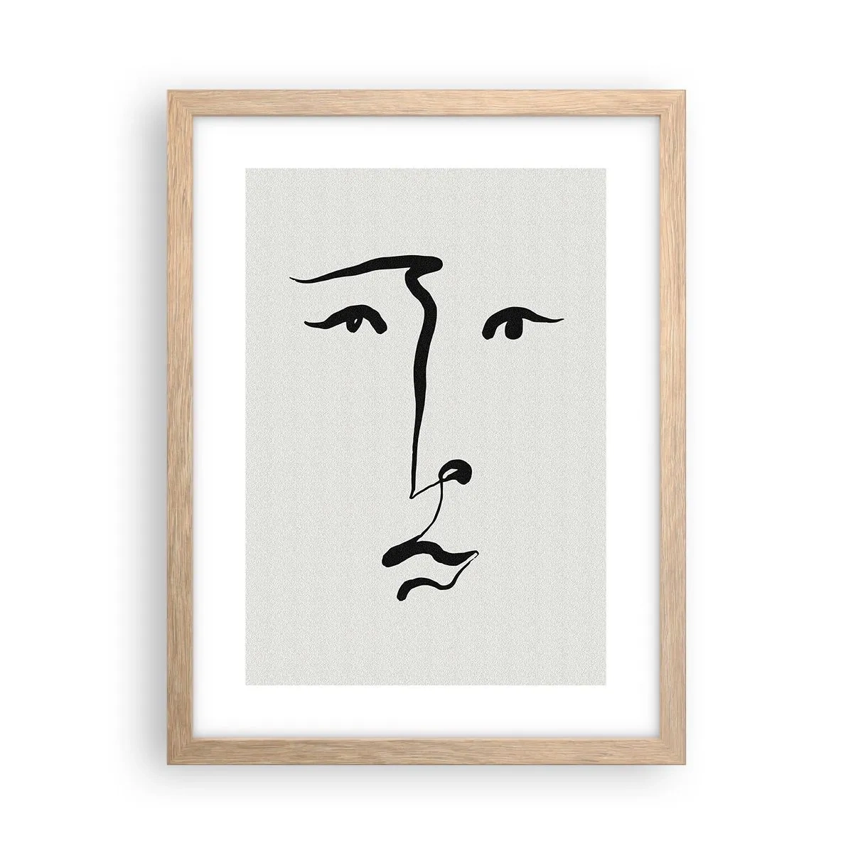 Plakat w ramie jasny dąb - Portret jedną kreską - 30x40 cm