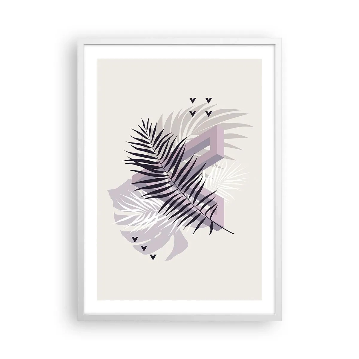 Plakat w białej ramie - Cień cienia - 50x70 cm