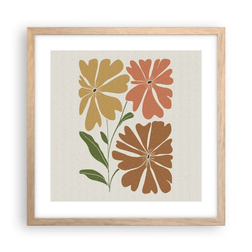 Plakat w ramie jasny dąb - Natura i geometria - 40x40 cm