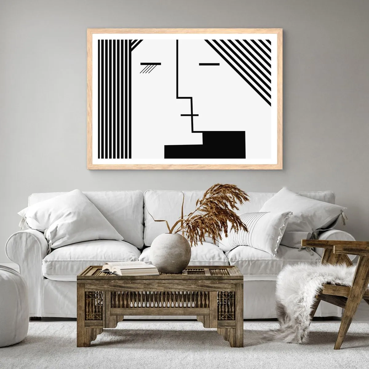 Plakat w ramie jasny dąb - Po prostu pocałunek - 50x40 cm