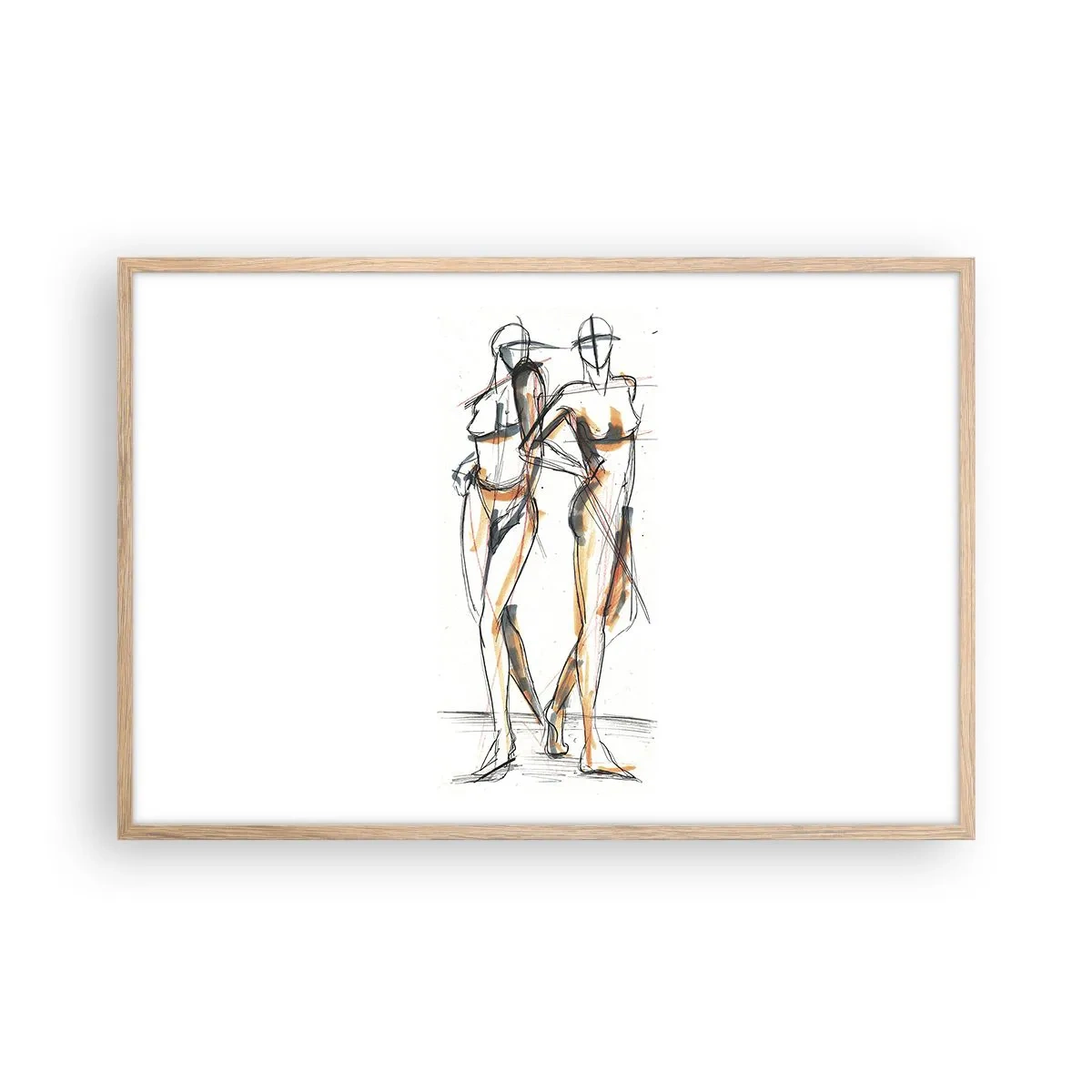 Plakat w ramie jasny dąb - Studium wdzięku - 91x61 cm