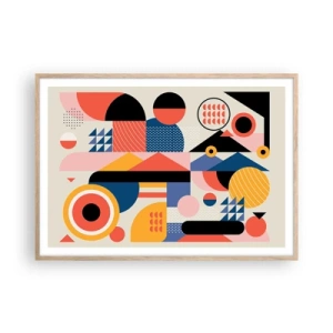 Plakat w ramie jasny dąb - Kompozycja: pobaw się - 100x70 cm