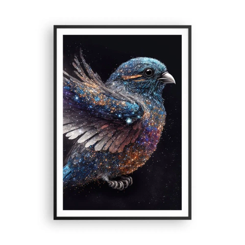 Plakat w czarnej ramie - Diamentowy wróbel - 70x100 cm