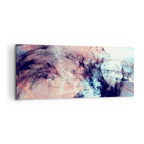 Obraz na płótnie - Abstrakcyjna kompozycja w pastelowych i ciemnych tonach - 120x50cm - Poczuj wiatr - Nowoczesna dekoracja ścienna do salonu i sypialni ARTTOR