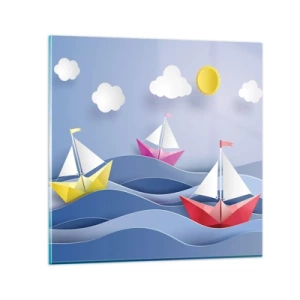 Obraz na szkle - Ach, jak przyjemnie kołysać się wśród fal - 60x60 cm