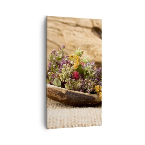 Obraz na płótnie - Kwiecie barwiste i zioła pachnące - 55x100 cm