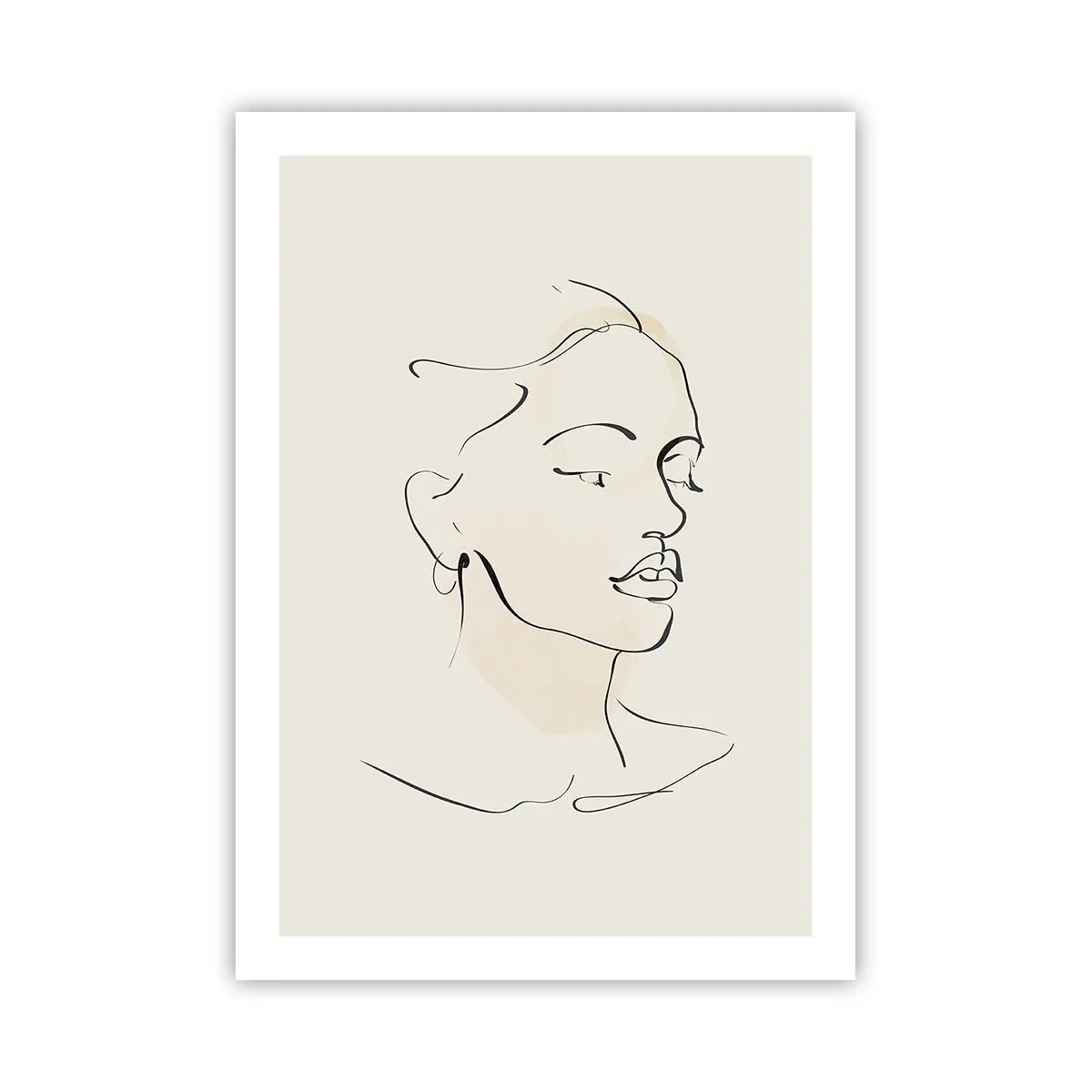 Plakat - Portret kobiety w minimalistycznym stylu line art - 50x70cm - Pewną kreską - Nowoczesna dekoracja ścienna do salonu, kuchni i sypialni ARTTOR