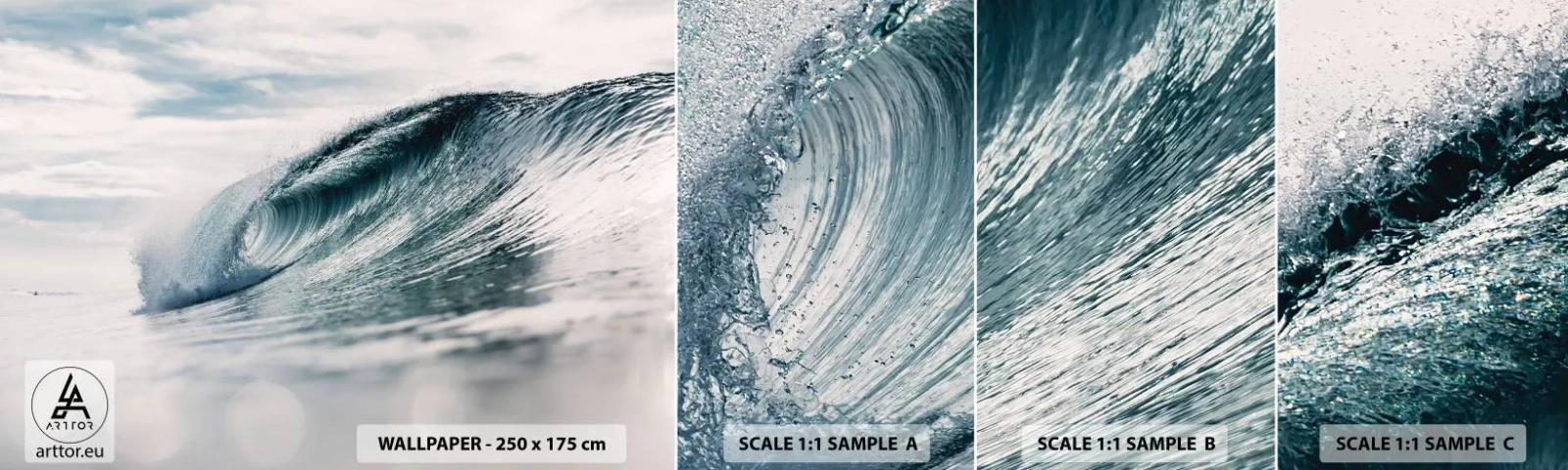 Fototapeta Próbka Samoprzylepna Deluxe Sticker - Wodny szczyt - Fala Morska, Morze, Ocean - 100x30 cm