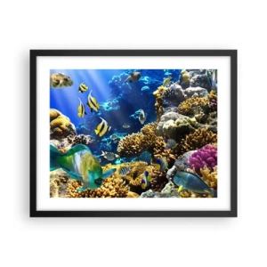 Plakat w czarnej ramie - Duży ruch na wakacyjnym szlaku - 50x40 cm